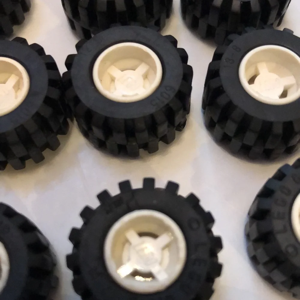 Lego Wheels LEGO tires Lego Part 6015 Tires and GRAY 6014 Wheels Rims #6